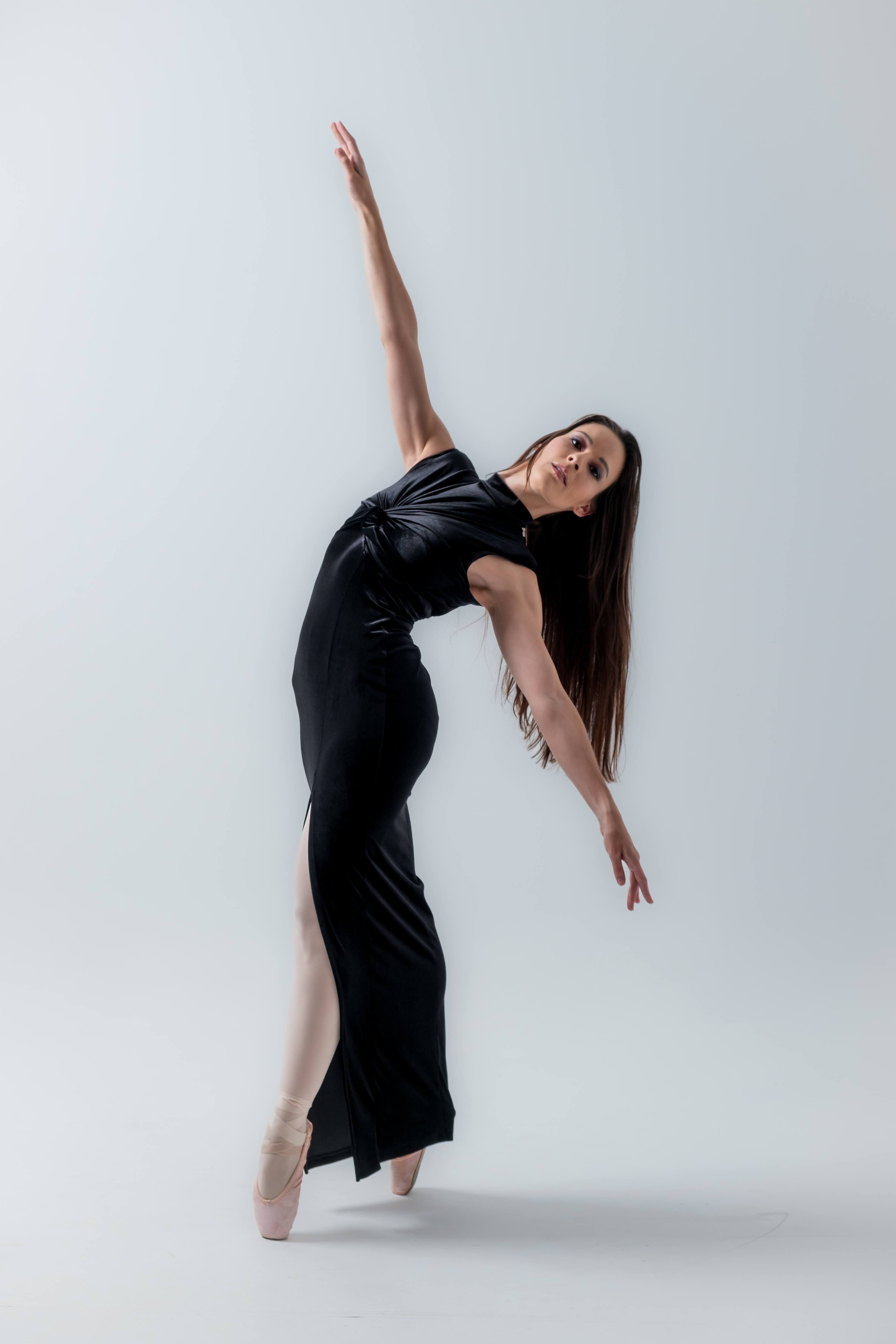 Adult ballet student practicing