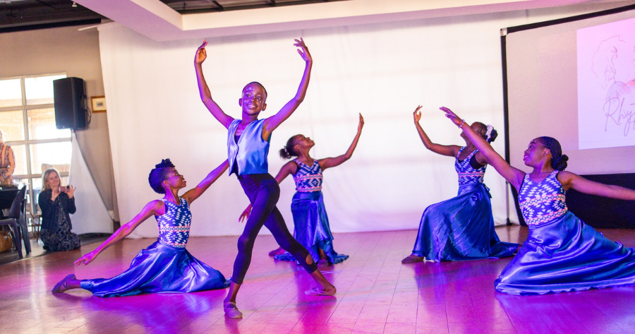 Rhythm of Hope dance students together in an outreach setting in Africa
