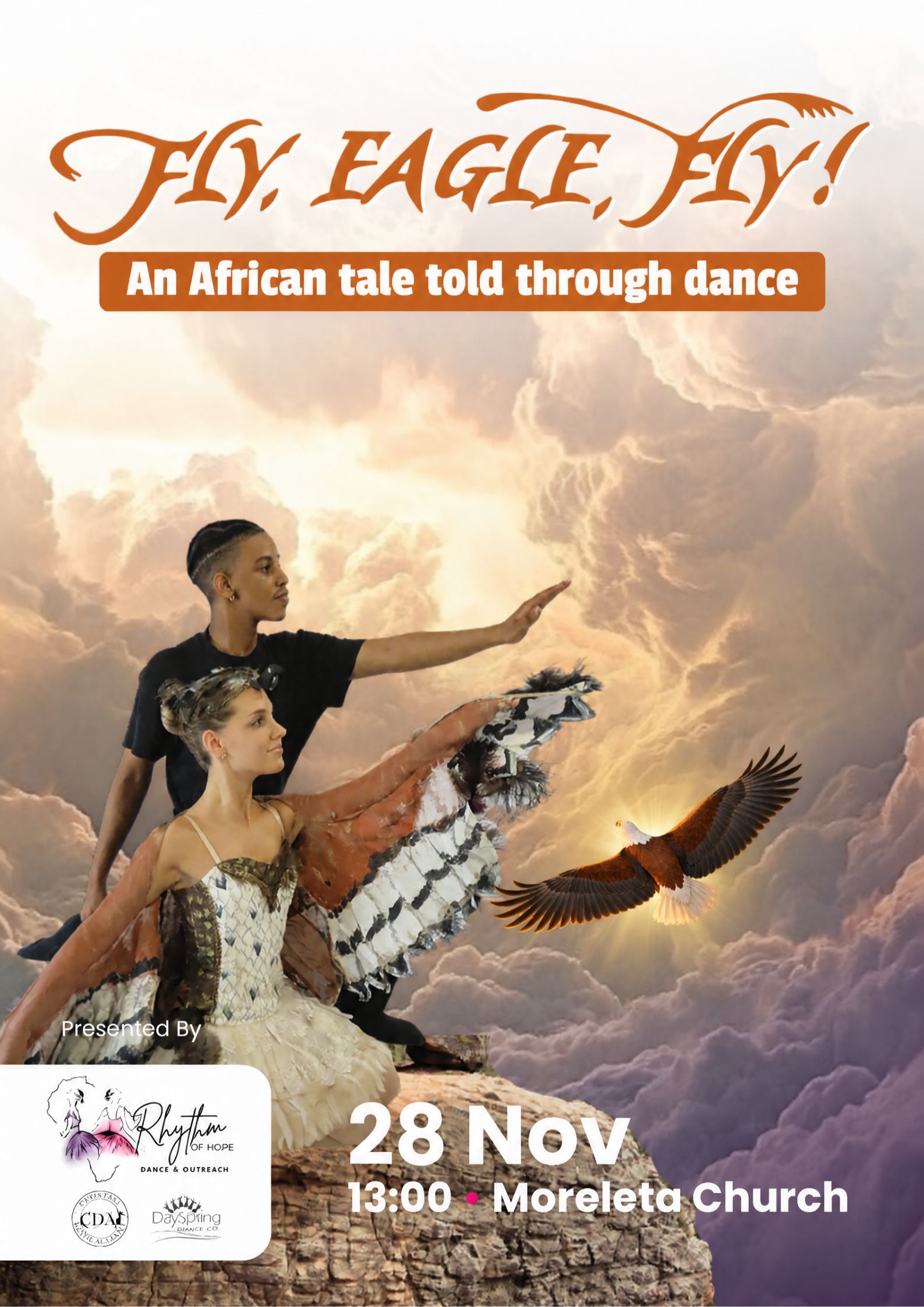 Fly, Eagle, Fly! poster. 28 November 2026, Moreleta Kerk, Pretoria. See event details