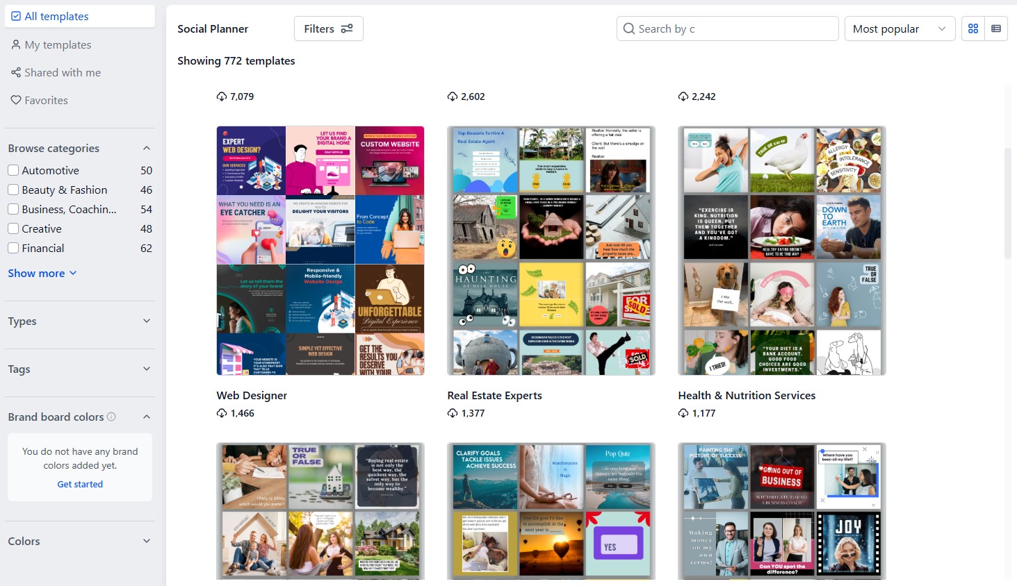 SynchSuite library with more than 10,000 social content templates