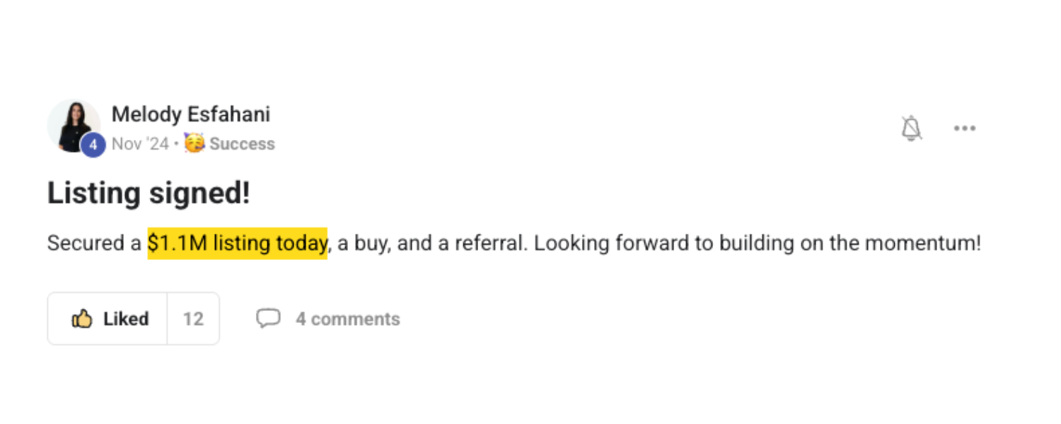Client win posted in our community