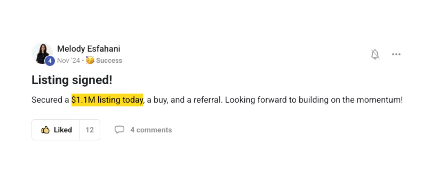 Client win posted in our community