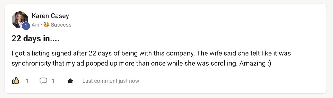 Karen Casey: listing signed after 22 days