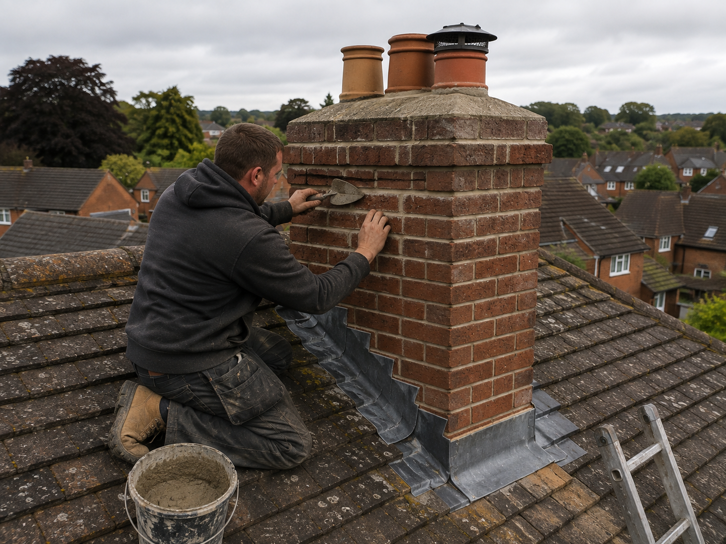 Chimney repair work by H & L Roofing Services