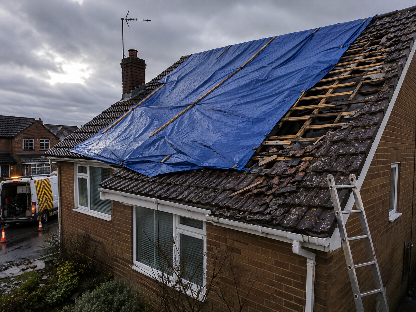 Emergency roof repair carried out by H & L Roofing Services