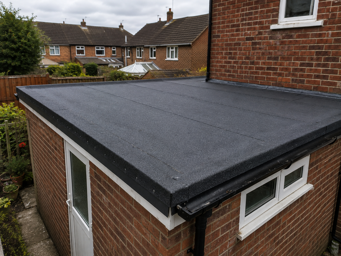Felt roofing surface