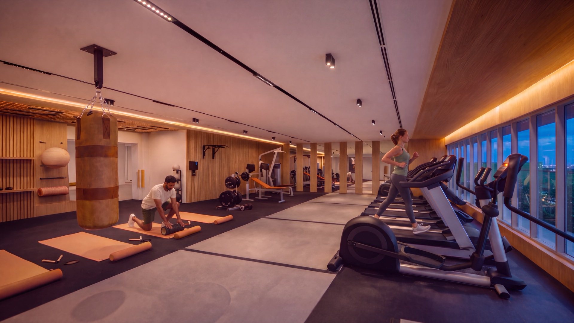 The gym in the evening