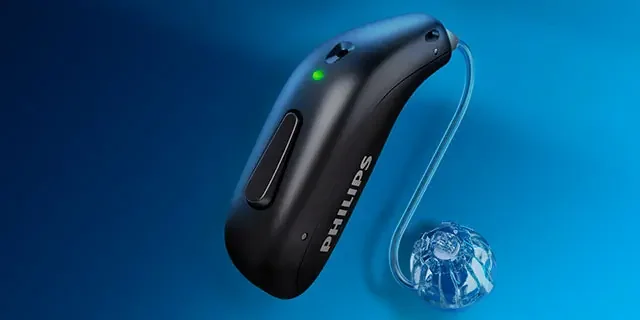 Audífono mini retroauricular Philips en color negro