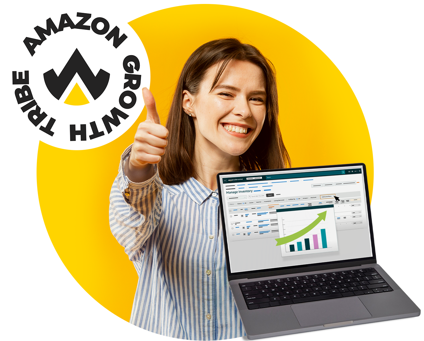 Persona inscrita en el plan abierto de Amazon Growth Tribe para poder estudiar el contenido doblado de Helium 10