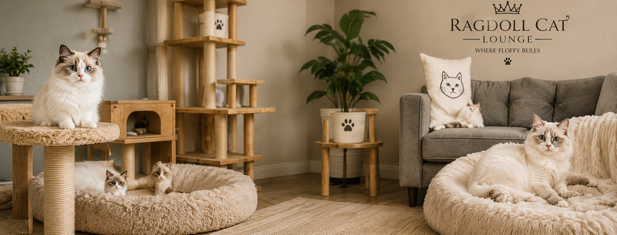 Ragdoll cats at home