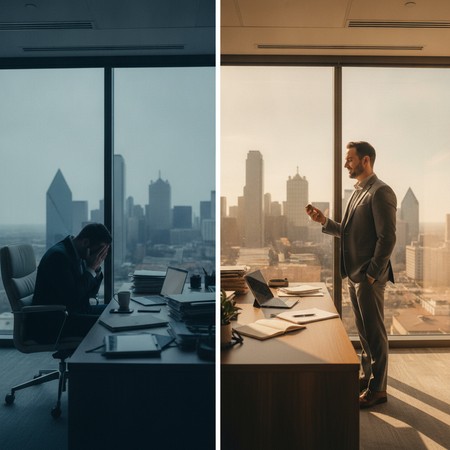 Executive man reviewing behavioral goals with a wellness consultant