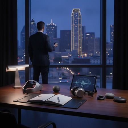 Doctoral behavior analyst consulting with executive male client