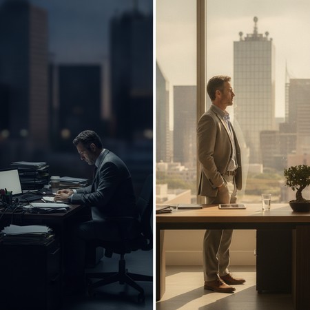Doctoral behavior analyst consulting with executive male client
