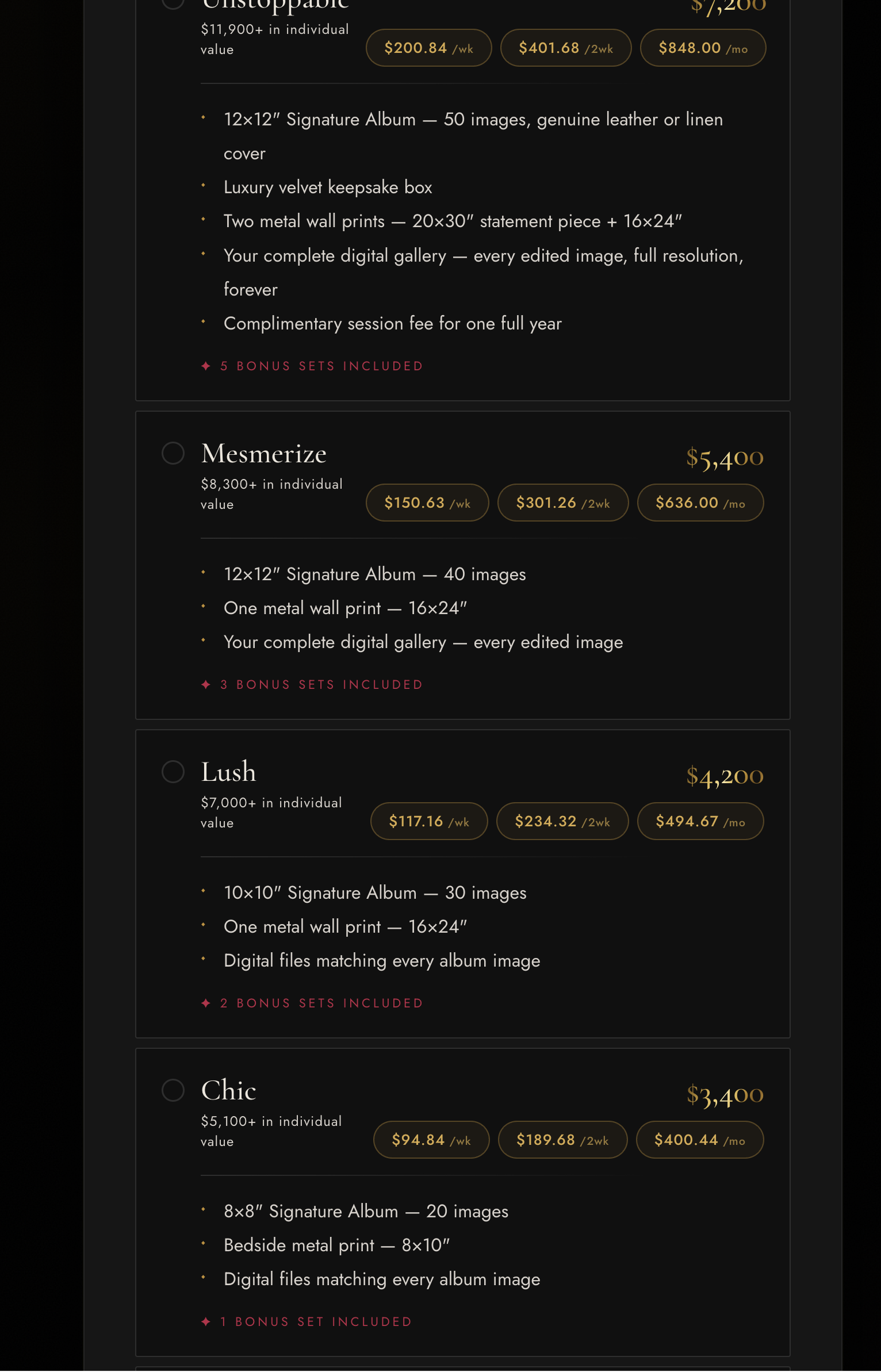 Payment plan calculator preview