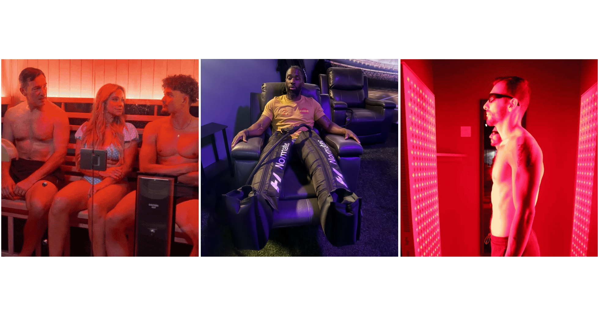 Infrared sauna, compression and red light therapy at Never Quit.