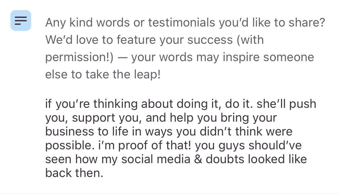 Student testimonial — thinking of doing it