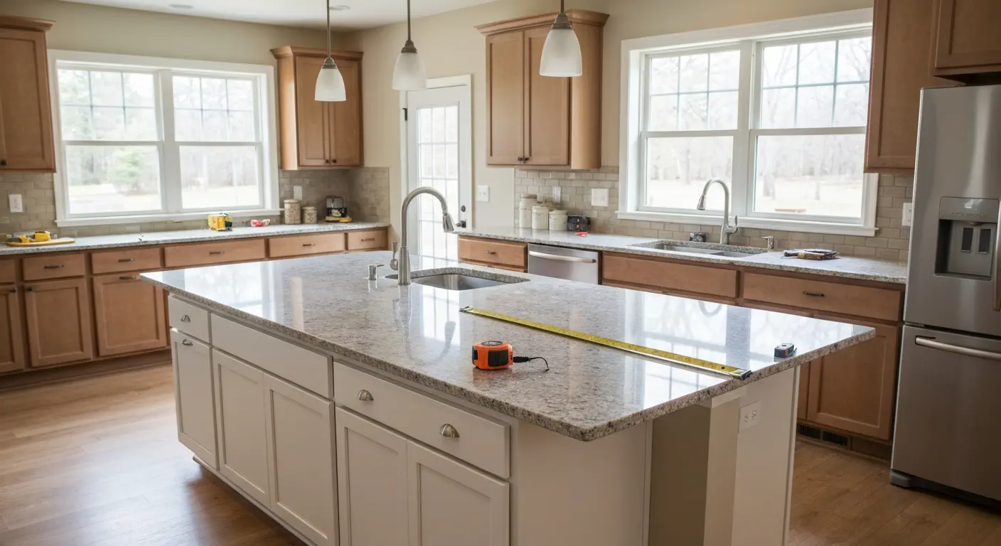 Kitchen island installation