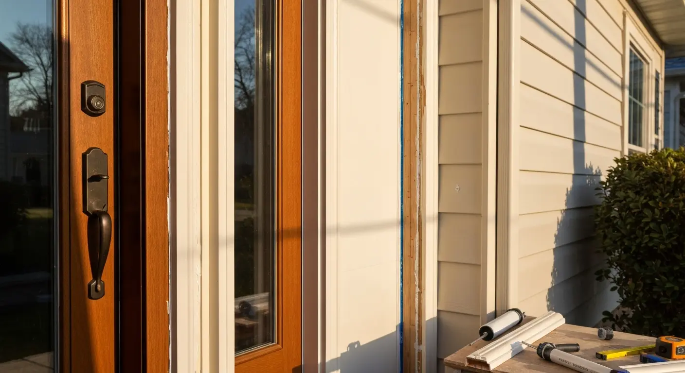 Exterior door casing installation