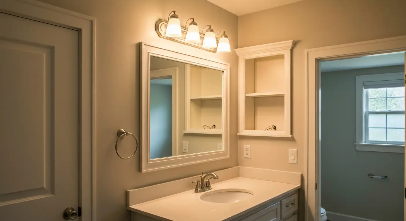 Bathroom vanity lighting installation