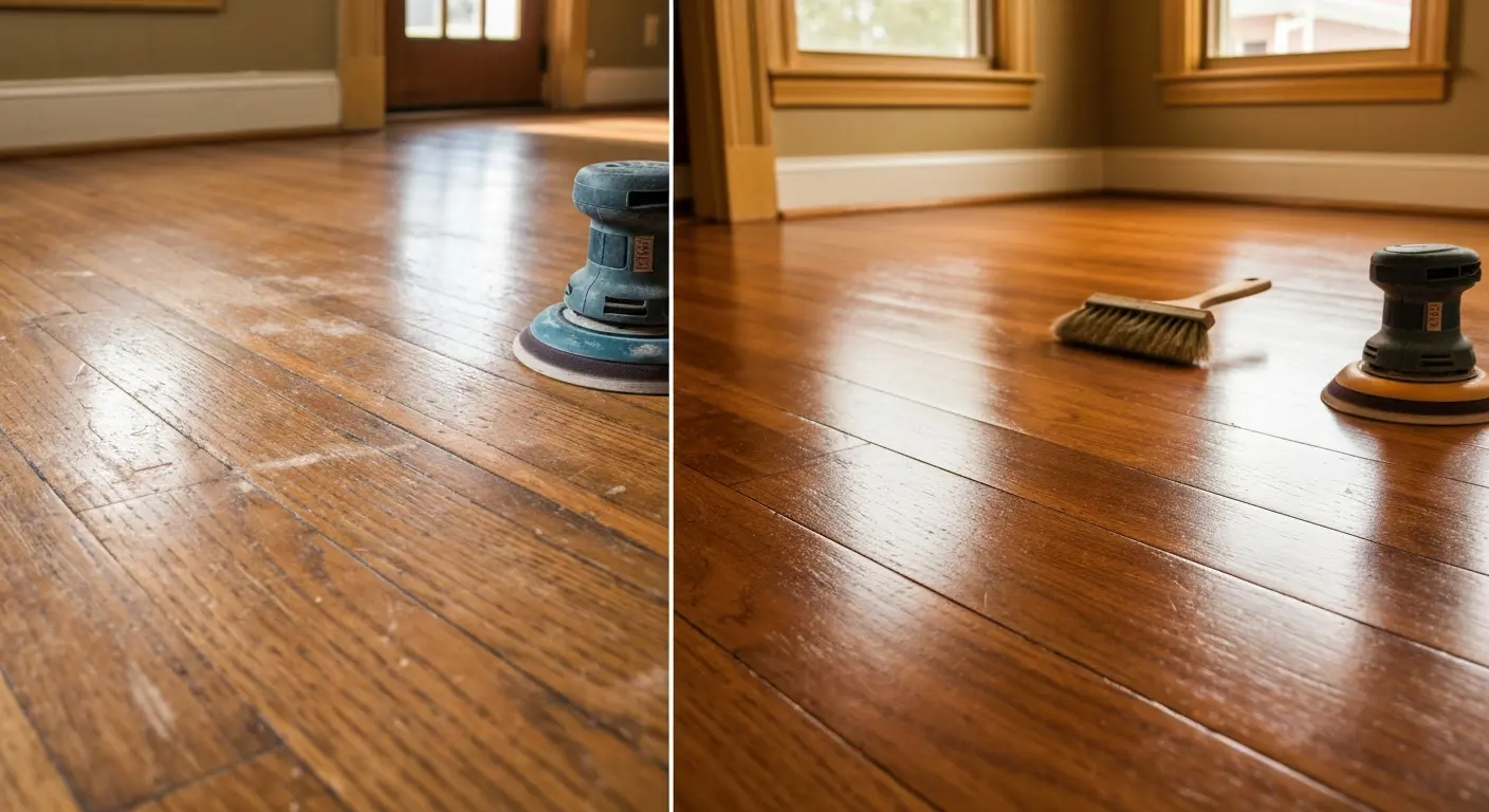 Refinished hardwood flooring