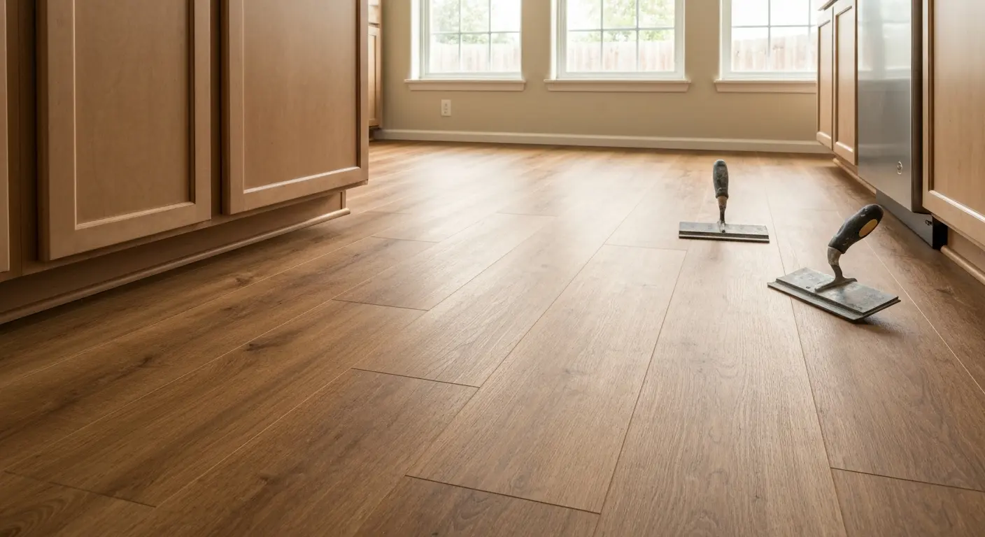 Luxury vinyl plank kitchen flooring