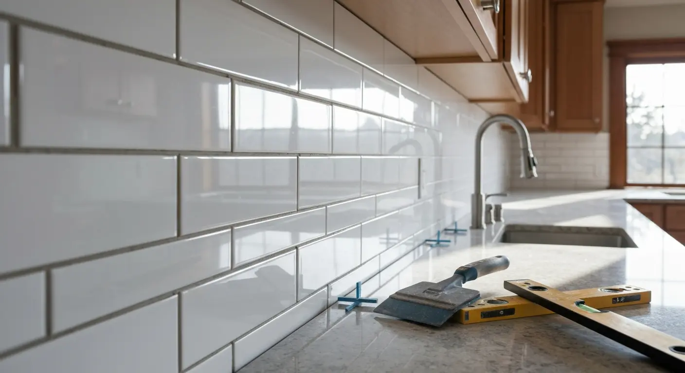 Kitchen tile installation