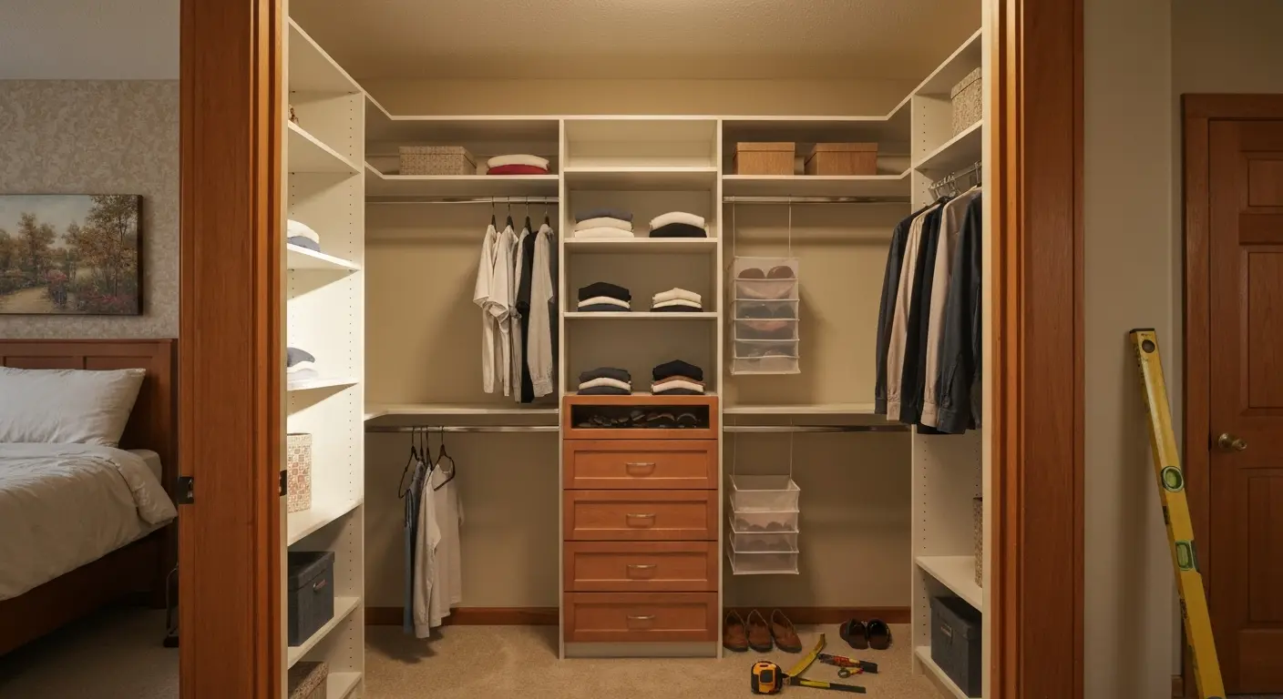 Custom closet system installation