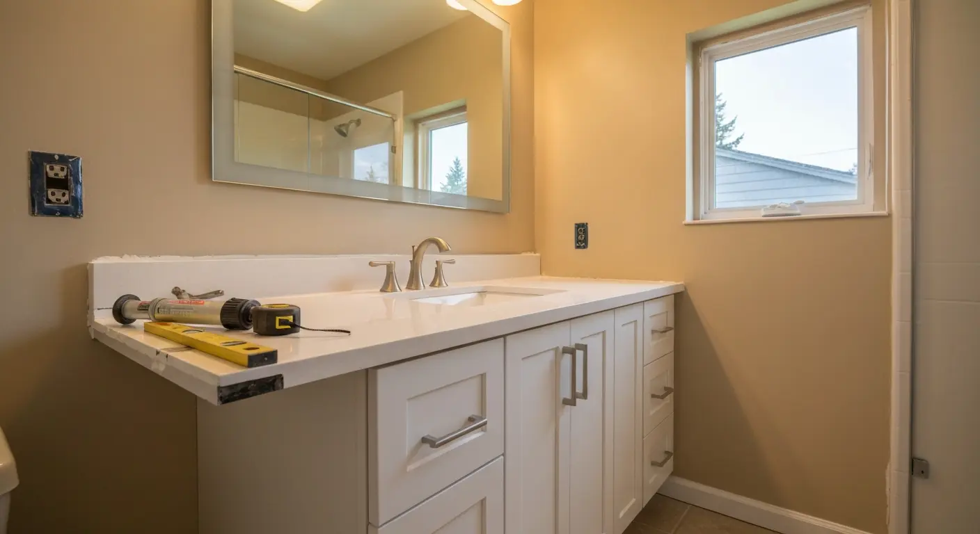 Bathroom vanity installation