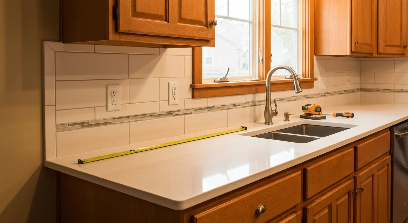 Kitchen countertops and backsplash