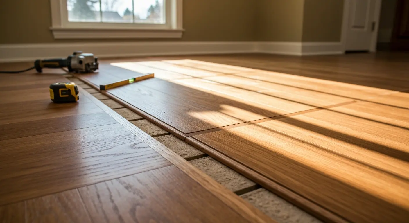 Hardwood flooring installation detail