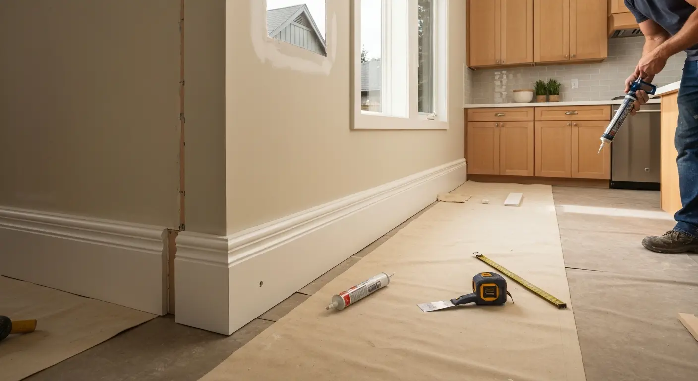 MDF baseboard installation