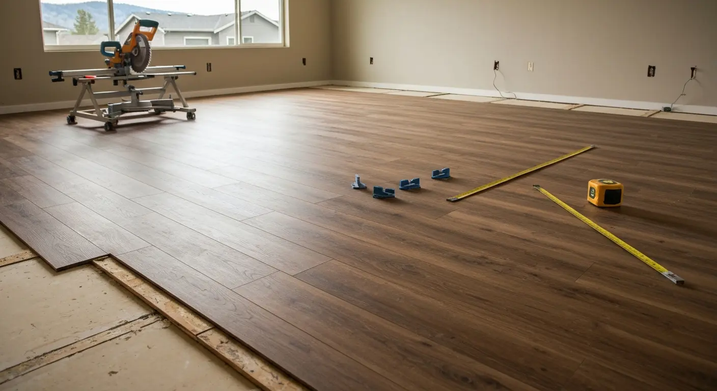 LVP flooring installation in living room