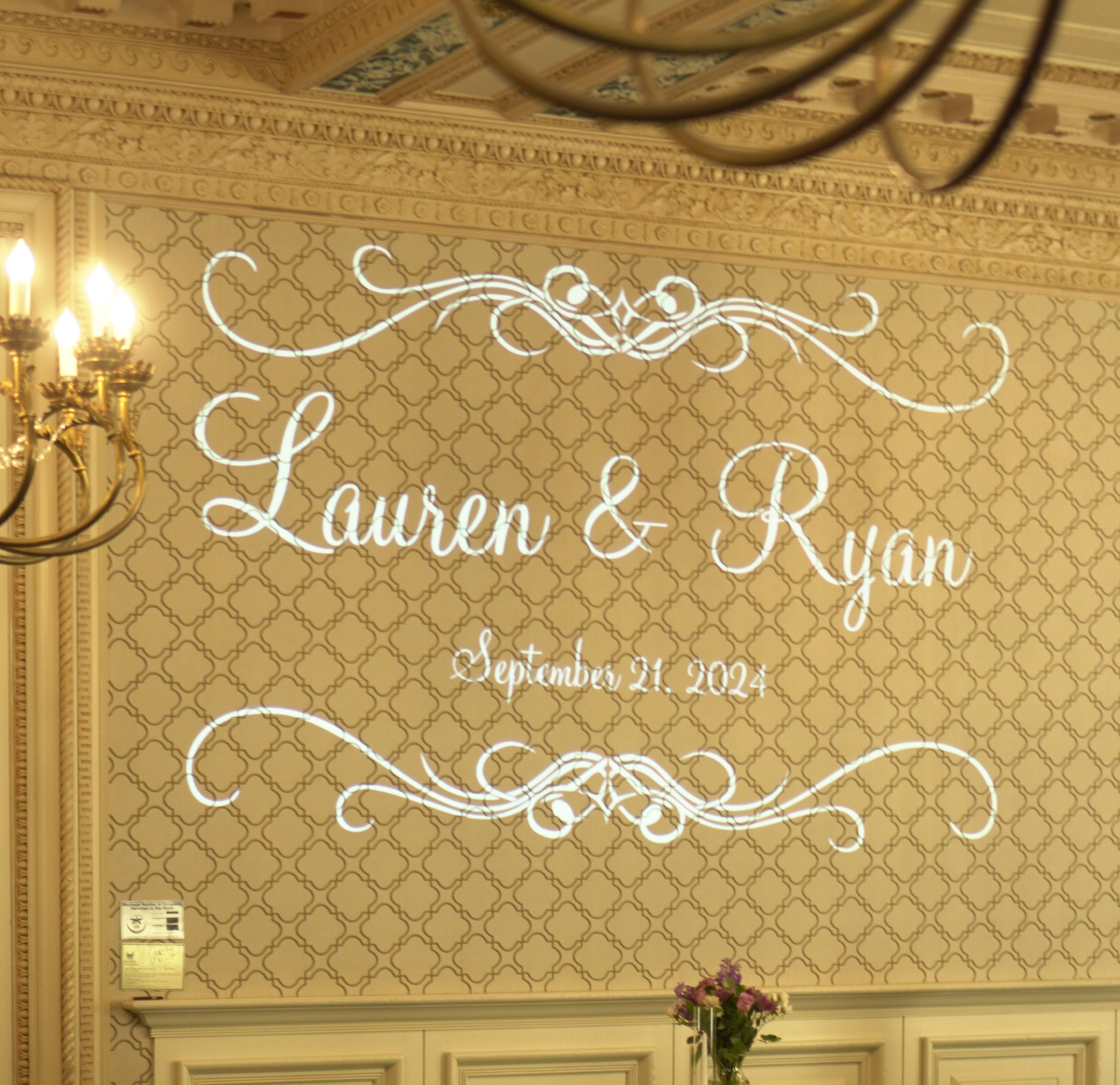 Projected wedding monogram
