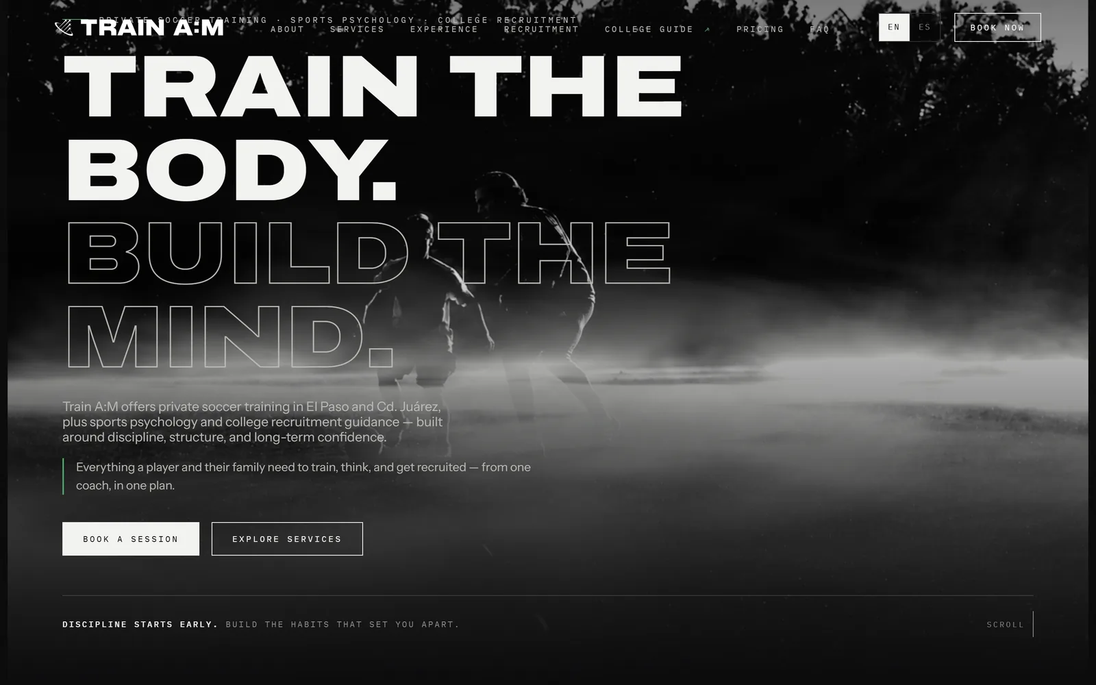 Train A:M homepage, built by Ah Web Oh!