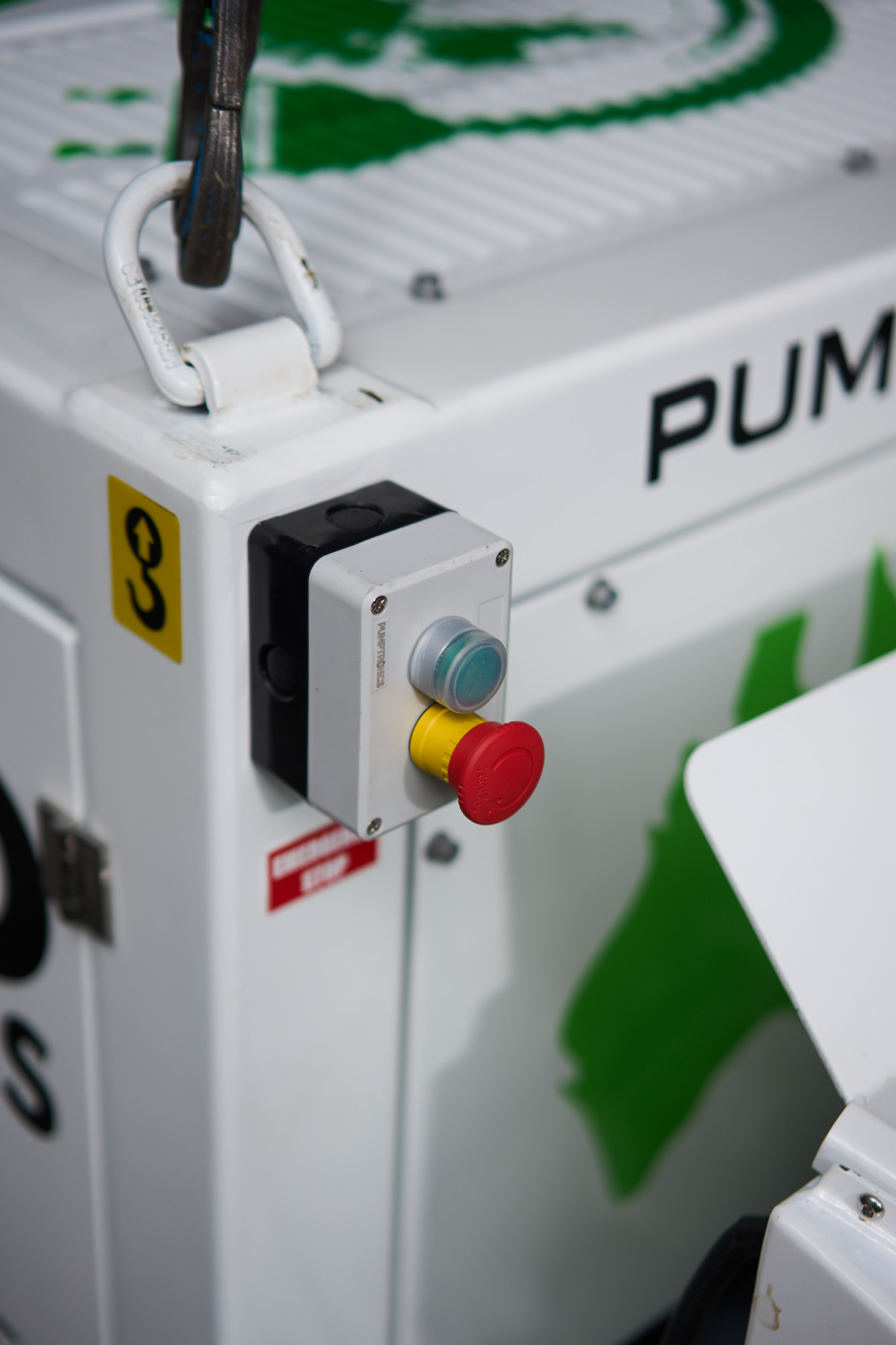 Emergency stop and control box on the side of the Eco Mini