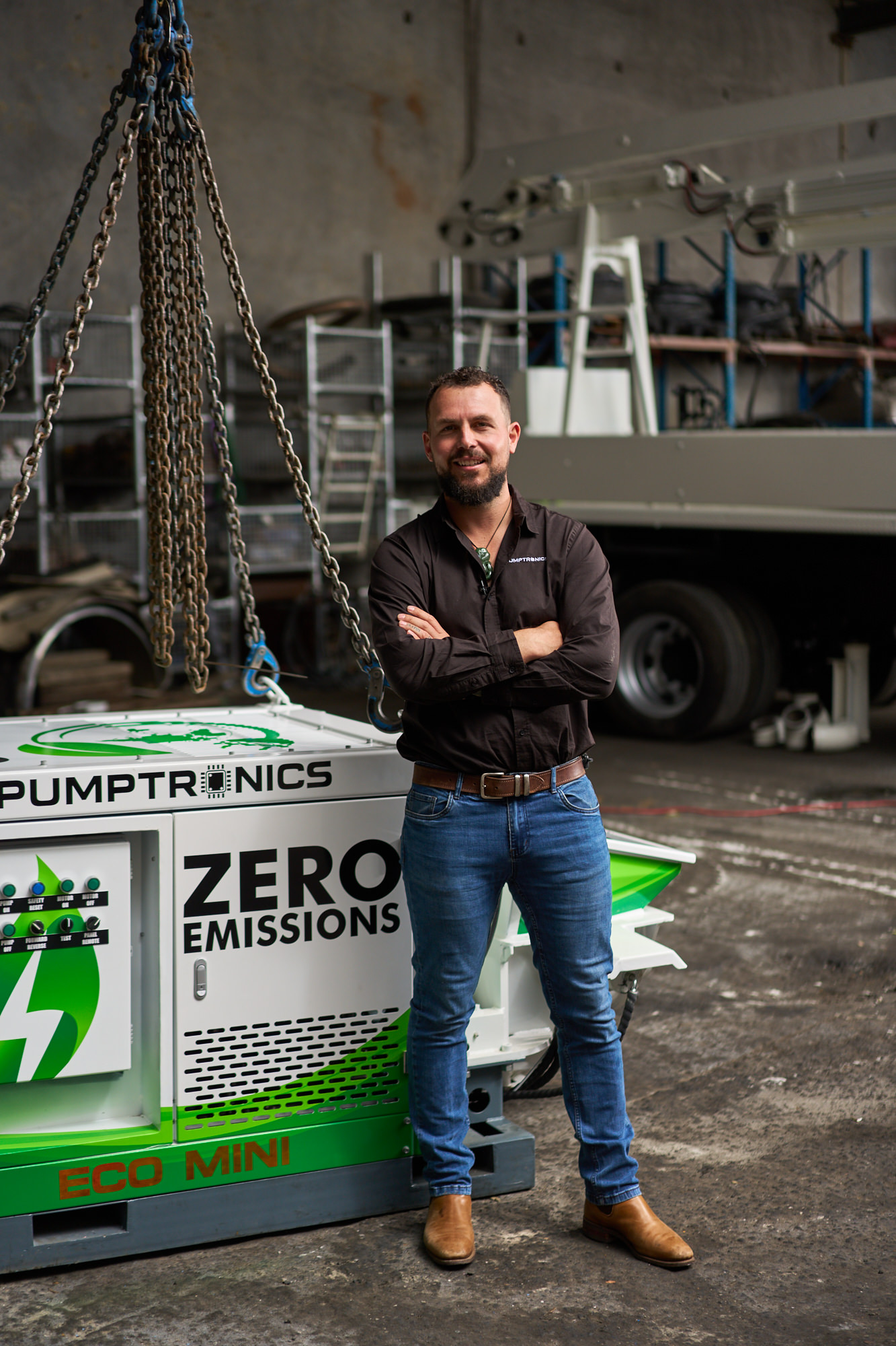 Sam O'Leary standing beside the Eco Mini