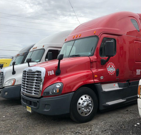 RPM Trucking truck on a long haul route