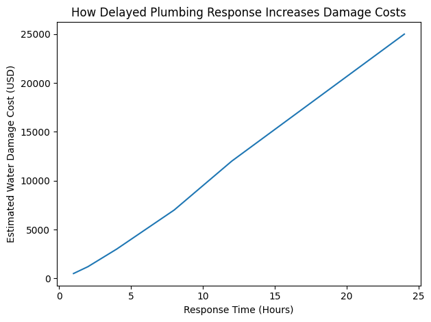 How delayed plumbing response increases damage costs