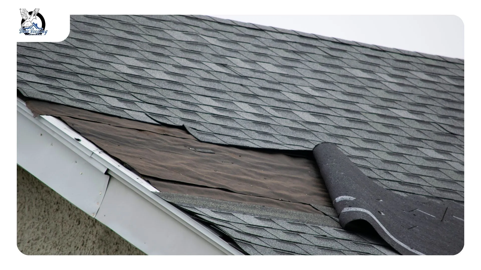 Lifted ridge tiles and scattered debris on a Cathedral City roof after monsoon winds