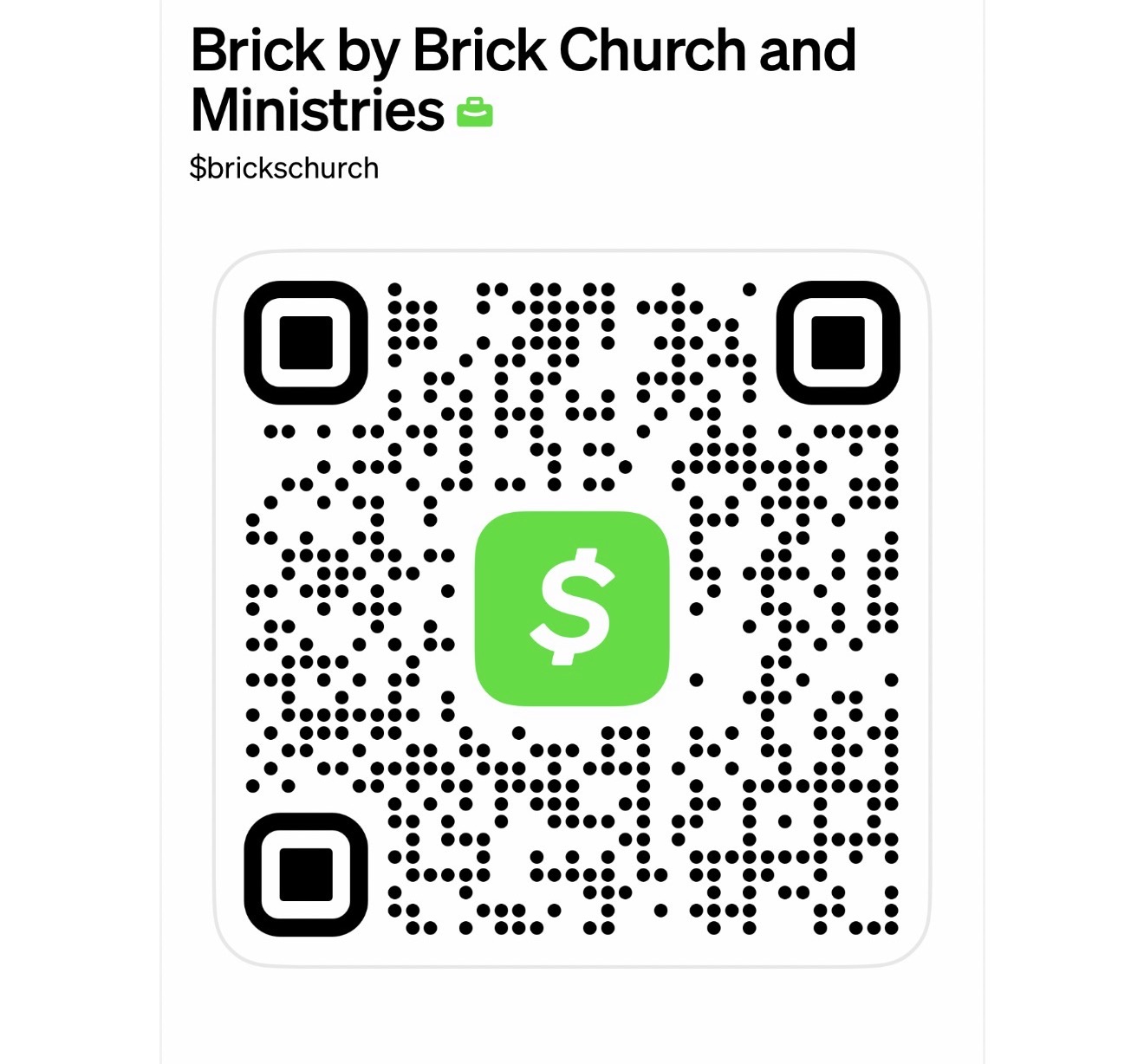 QR code for giving through Cash App