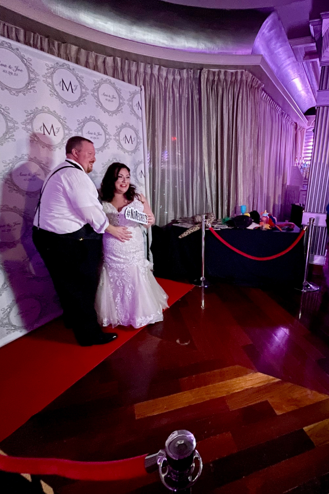Robot photo booth with a touchscreen at a reception