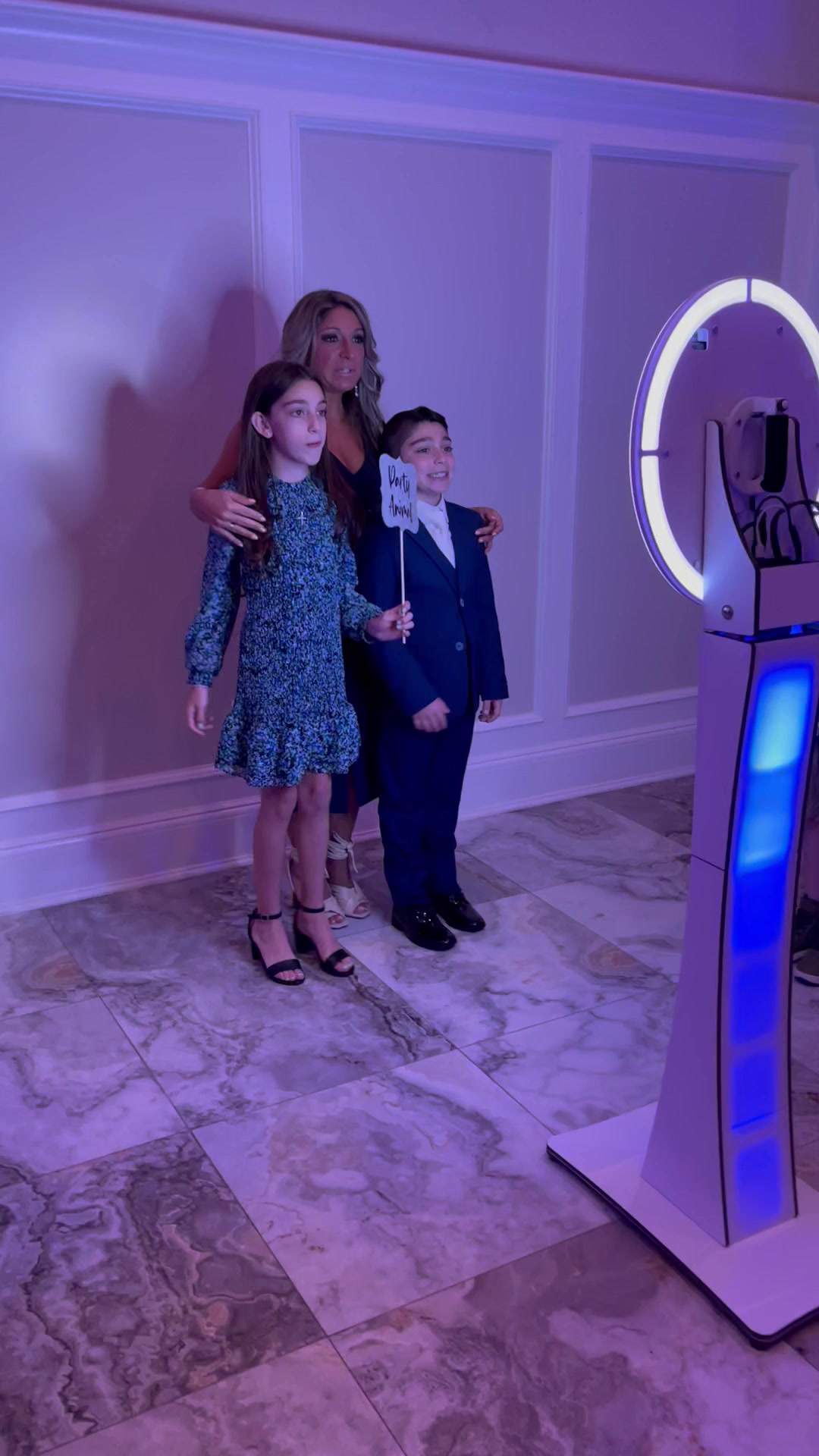 Ring light photo booth setup at an event