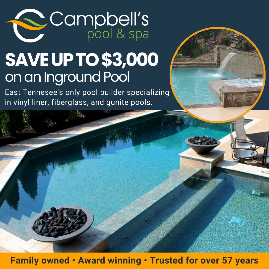 Luxury custom backyard pool at dusk with modern home, starting at $69,995 with a free $2,500 upgrade offe