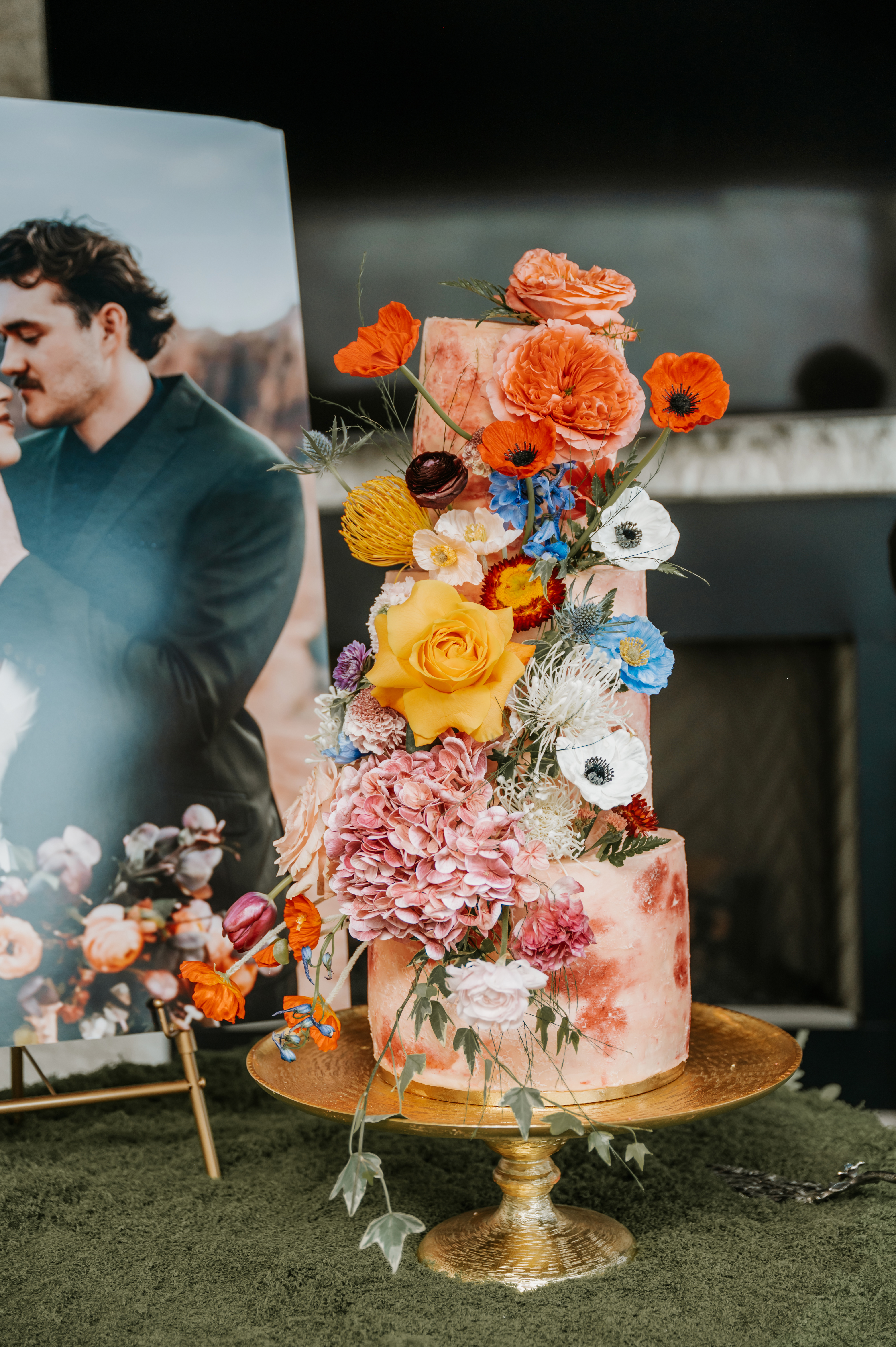 Wedding floral installation in Utah by Flamingo Friday Floral Co.
