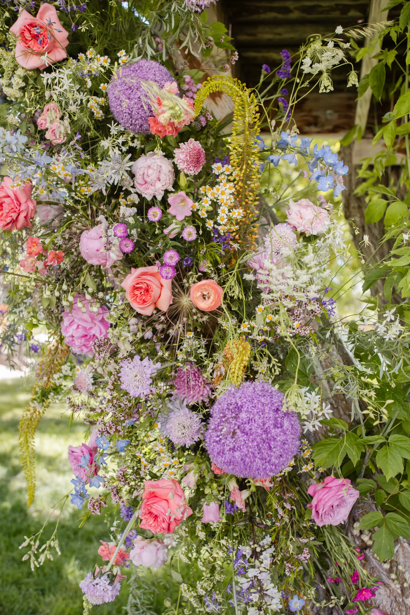 Lavender and pink floral cluster