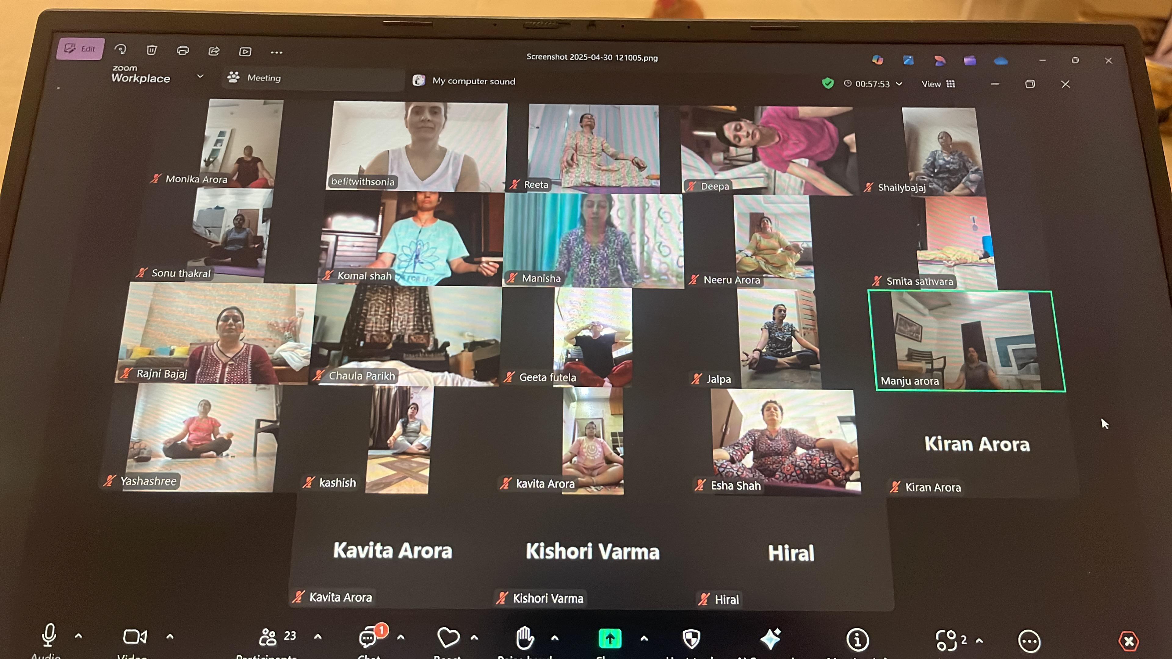Live online yoga session