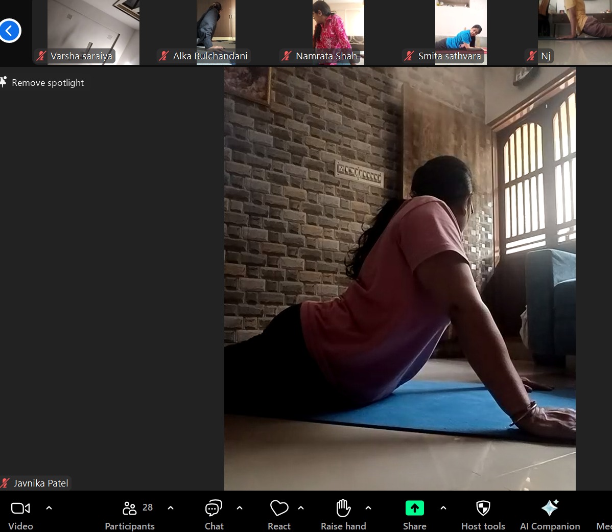 Sonia correcting posture online