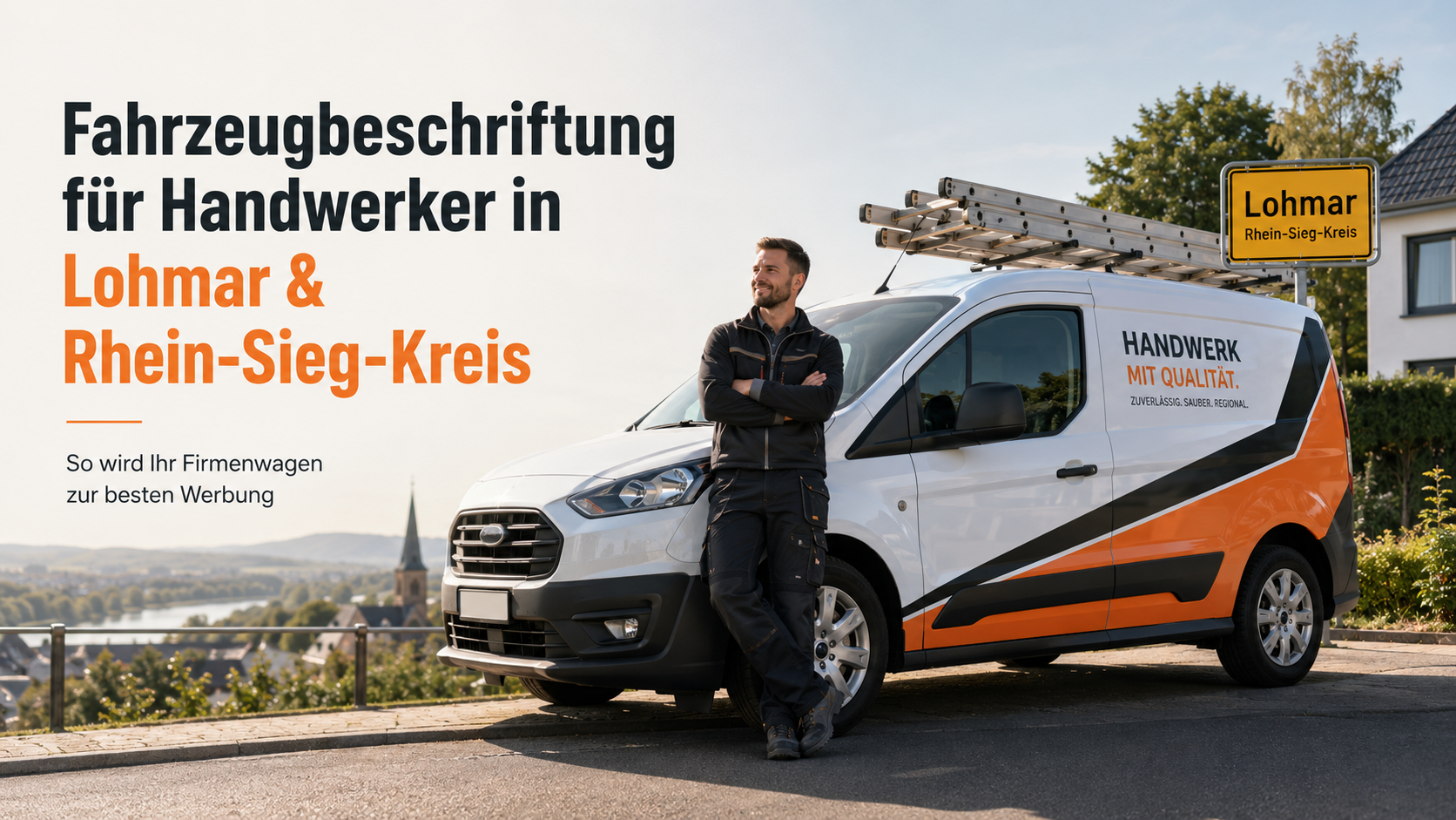 Beschrifteter Transporter für Handwerksbetrieb im Rhein-Sieg-Kreis Beschrifteter Transporter für Handwerksbetrieb im Rhein-Sieg-Kreis