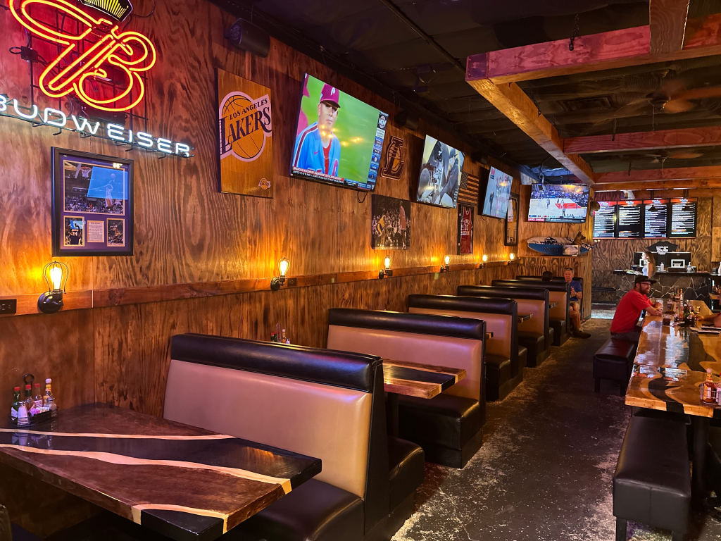 Covered Outdoor Patio - My Place Sports Bar Huntington Beach Covered patio and fire pit seating area at My Place Sports Bar & Grill Huntington Beach