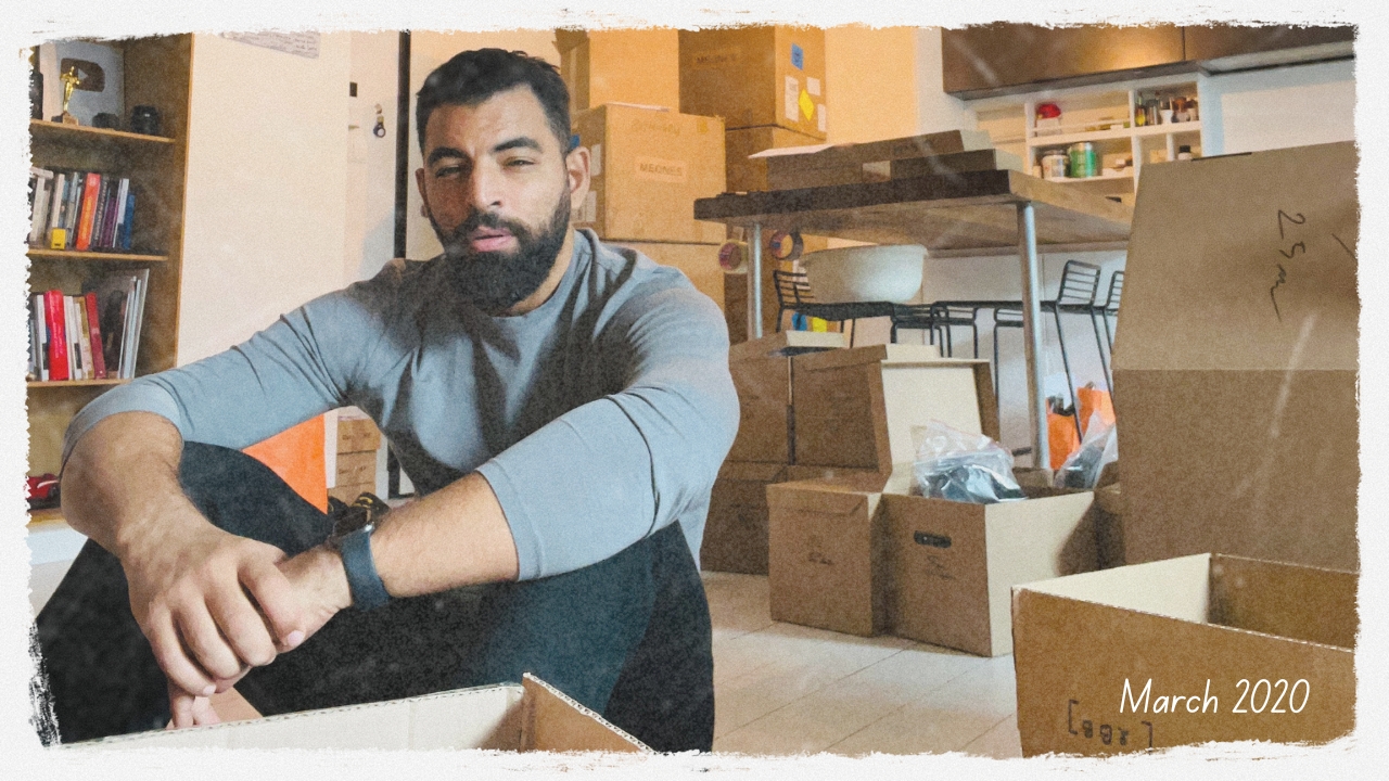 Kamal among unsold stock in his apartment, March 2020
